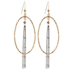 Hannah Chains Mix Metal Oval Hoop Earrings