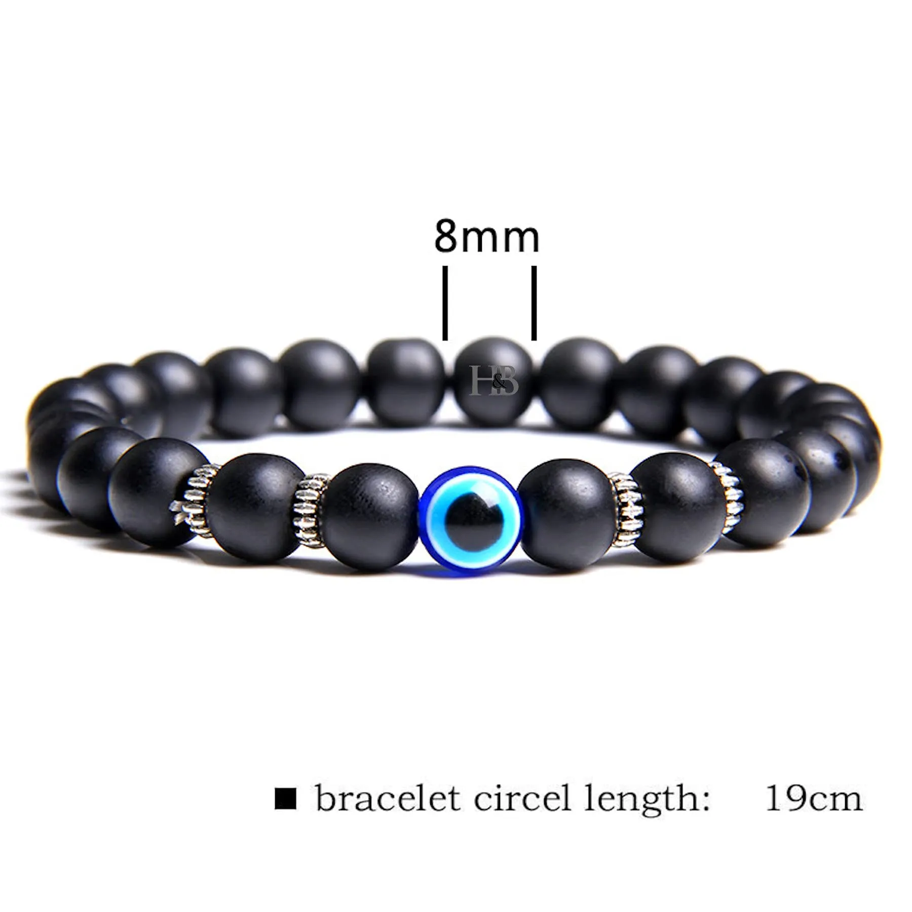 Hot And Bold Triple Protection Orignal Evil Eye/Nazariya Natural Semi Precious Gemstones Crystal Beaded Hand Bracelets For Women & Men. Reiki Feng Shui Accessories.