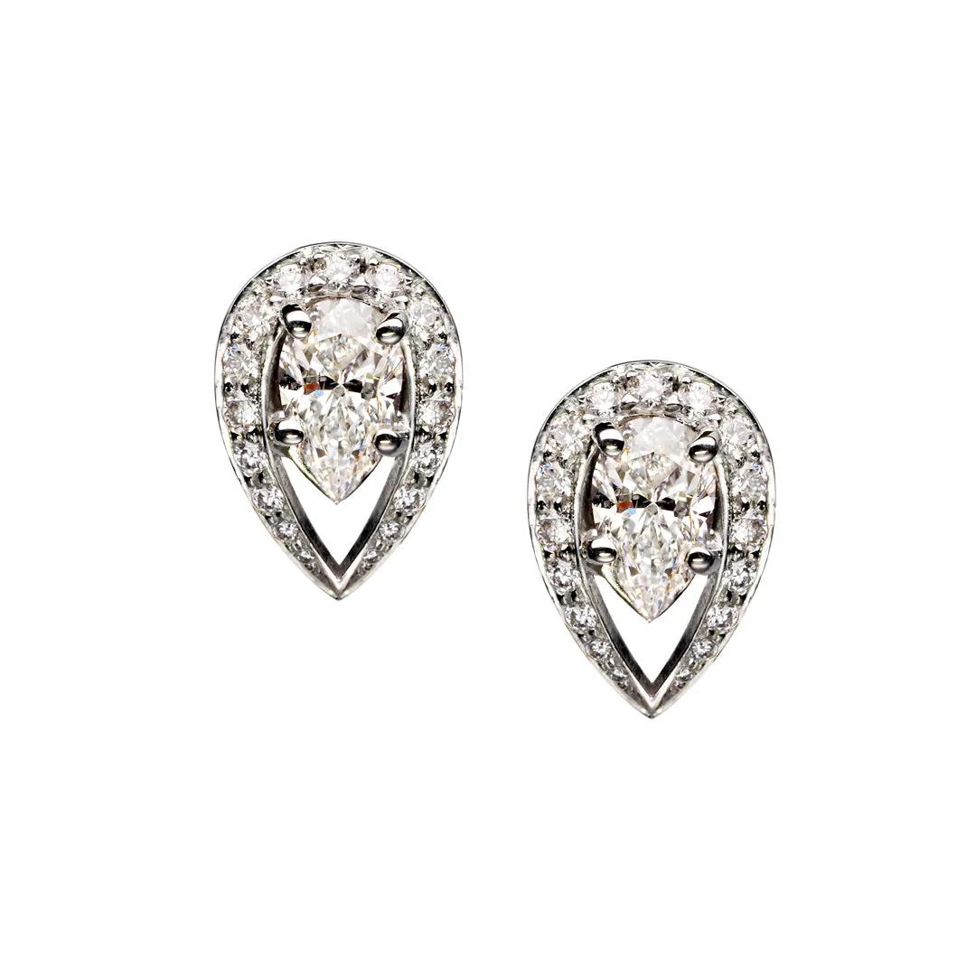 Interlocking Ariana Stud Earrings - 18ct White Gold & 1.31ct Diamond