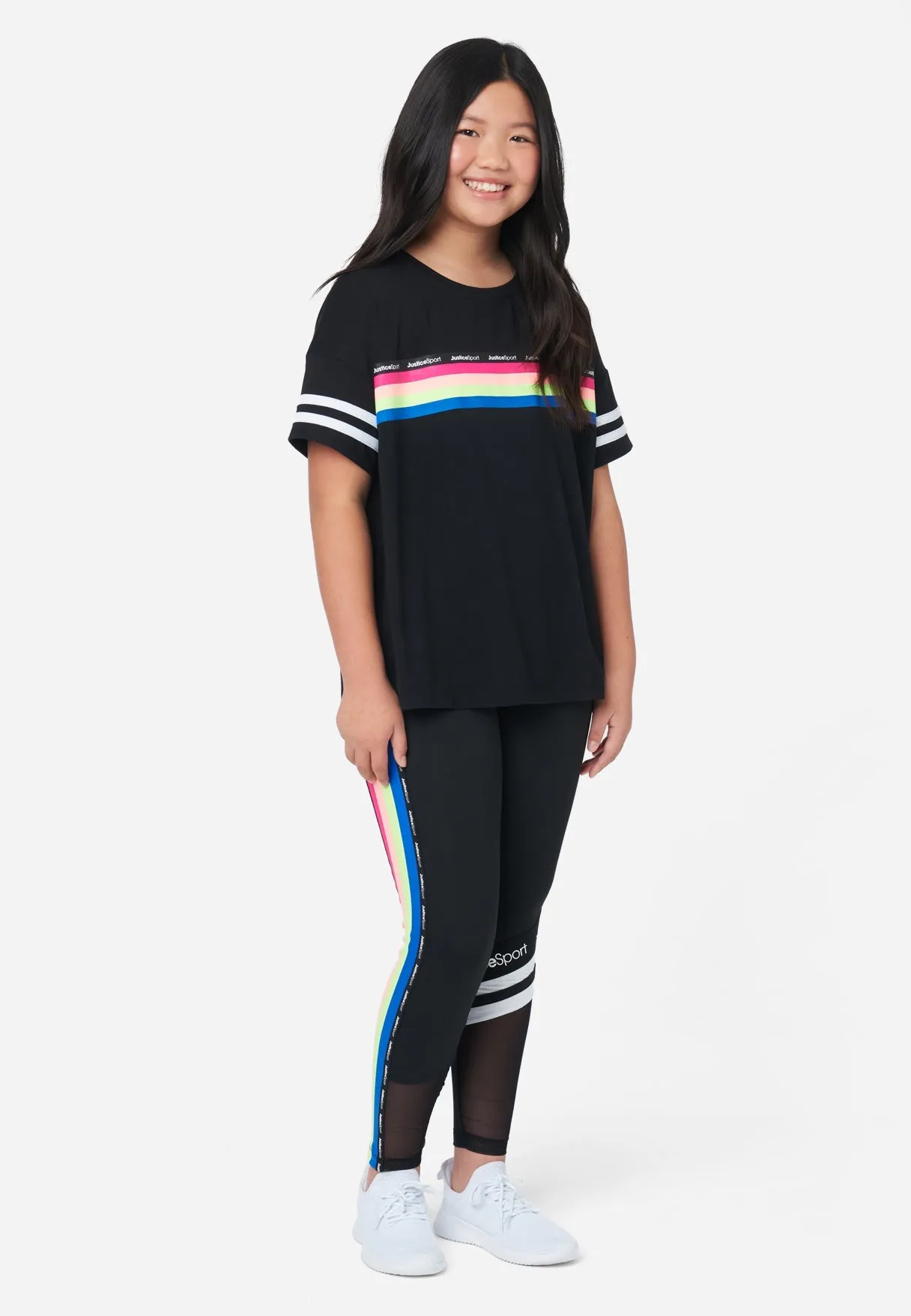 J Sport Stripe Crewneck Tee