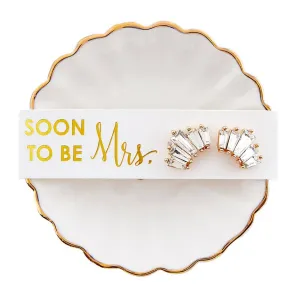 Jewelry Tray & Earring Mrs Set - White