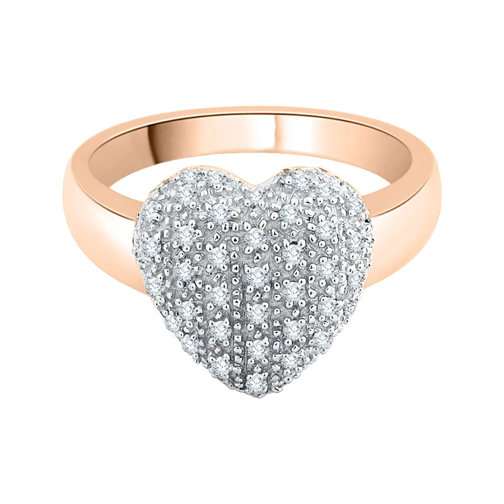 KATARINA 1/3 cttw Diamond Cluster Heart Ring