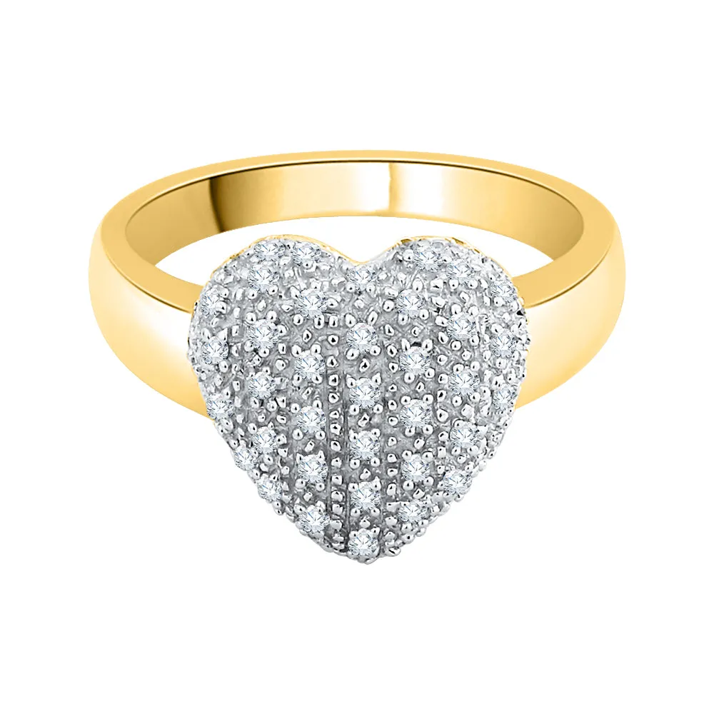 KATARINA 1/3 cttw Diamond Cluster Heart Ring