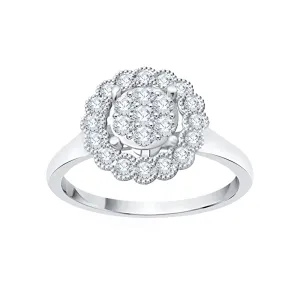 KATARINA 3/8 cttw Diamond Cluster Engagement Ring