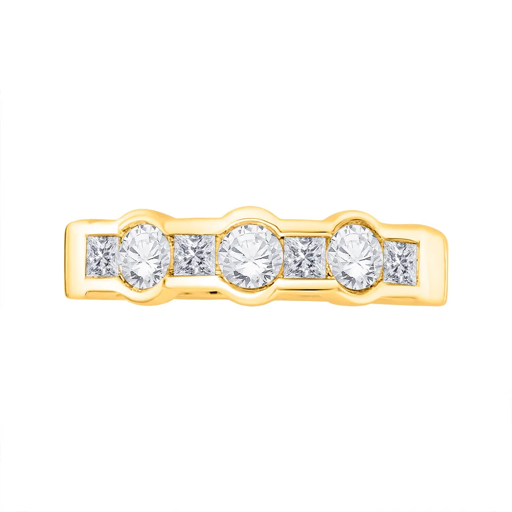 KATARINA Round and Princess Cut Diamond Fashion Ring (3/4 cttw)