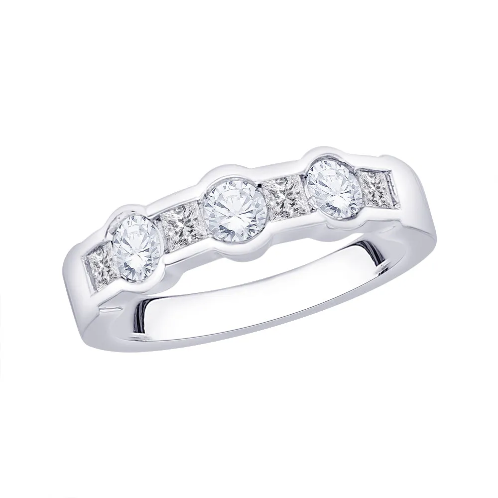 KATARINA Round and Princess Cut Diamond Fashion Ring (3/4 cttw)