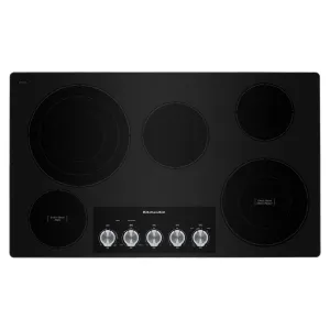 Kitchenaid KCES556HSS 36" Electric Cooktop with 5 Elements and Knob Controls