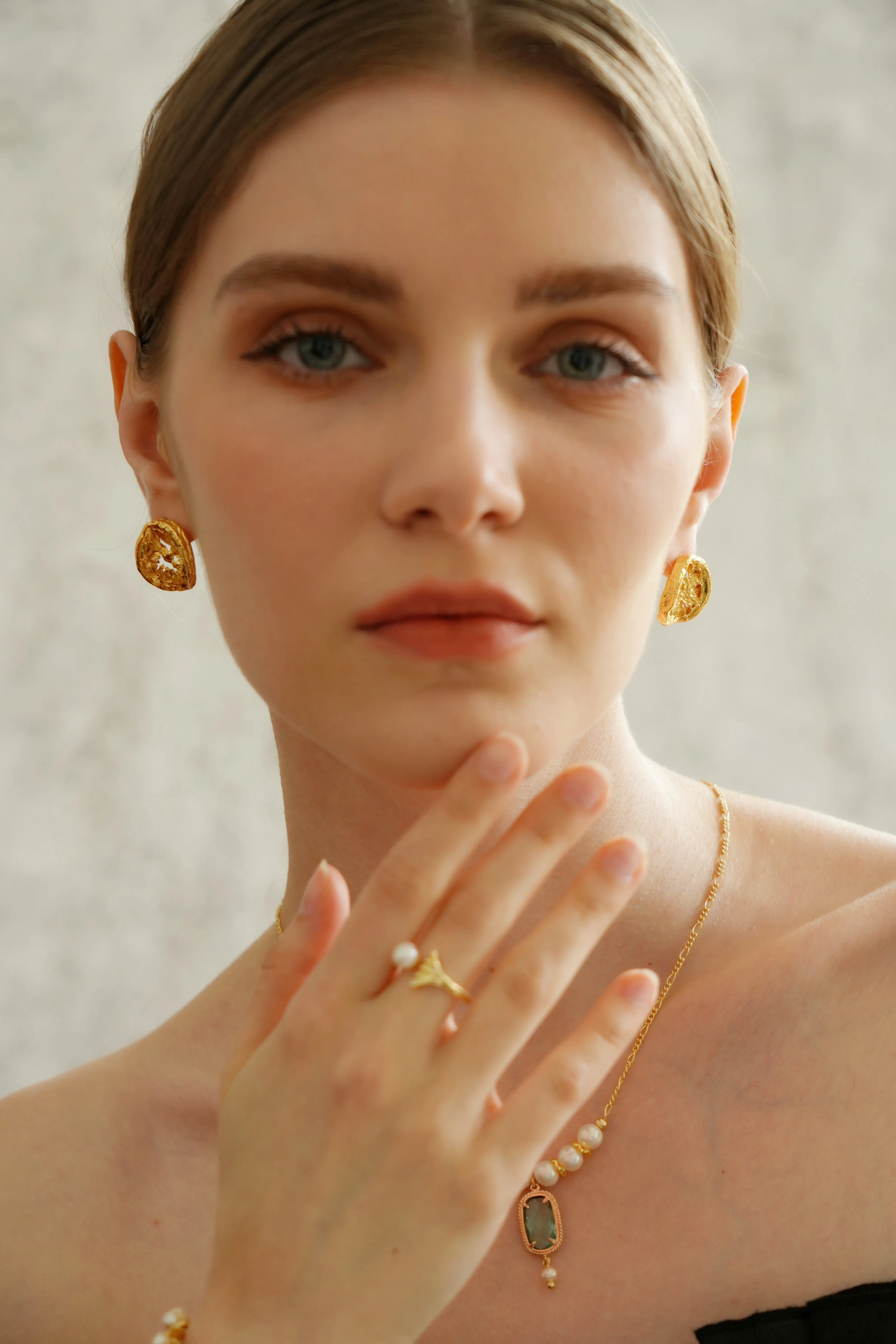 Kristen 22K Gold Stud Earrings