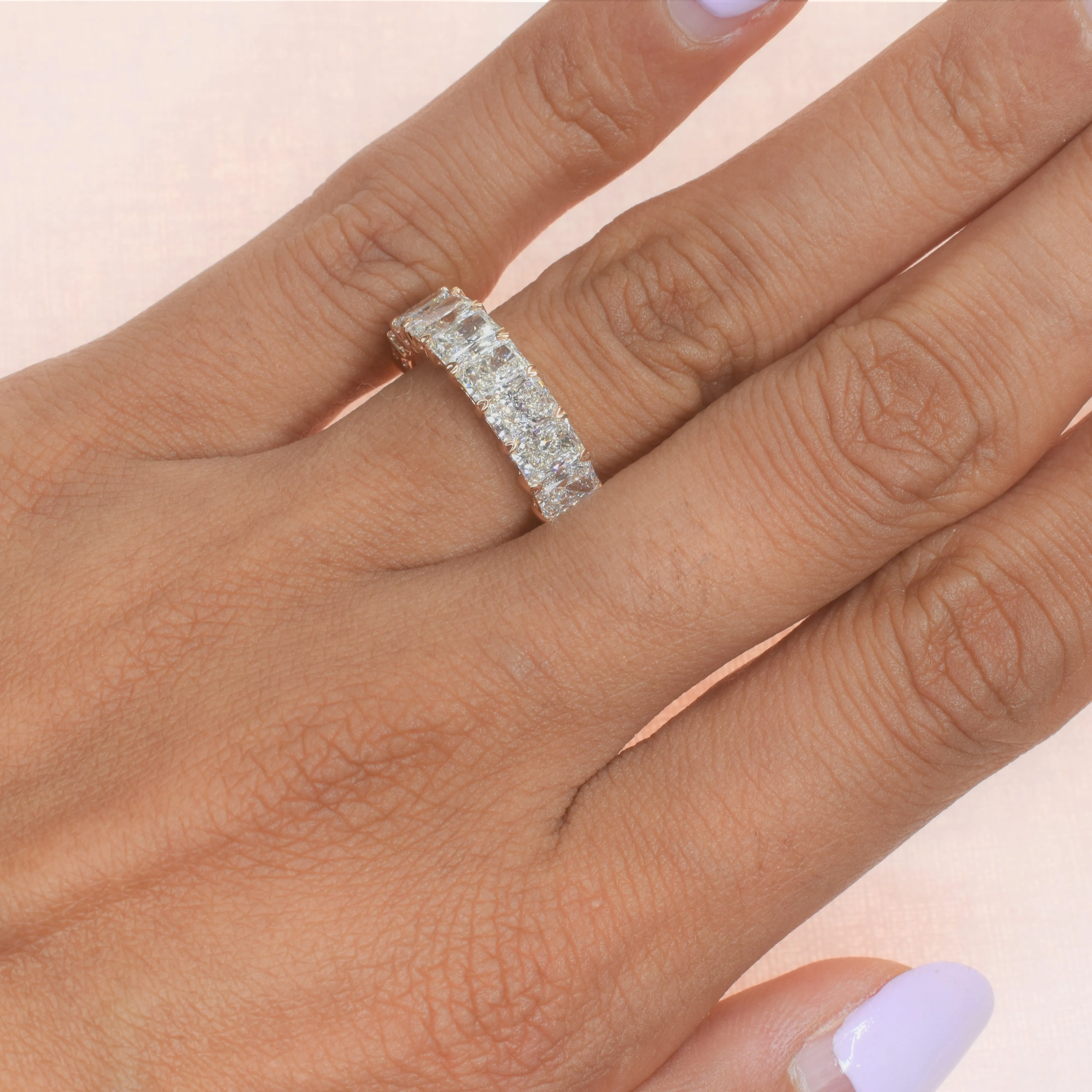 Lab Grown Diamond Eternity Ring with 0.30ct Radiant Cut Diamonds