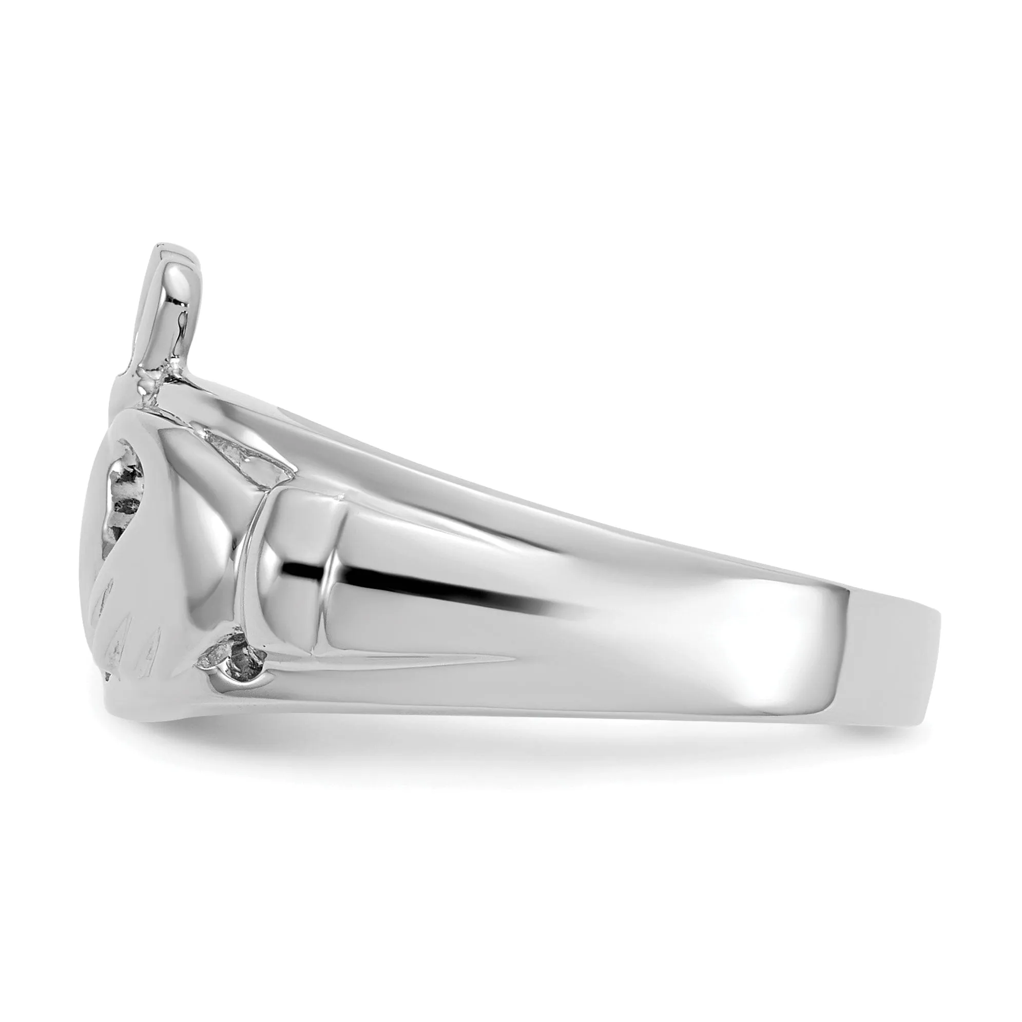 Ladies 14kt white gold claddagh ring