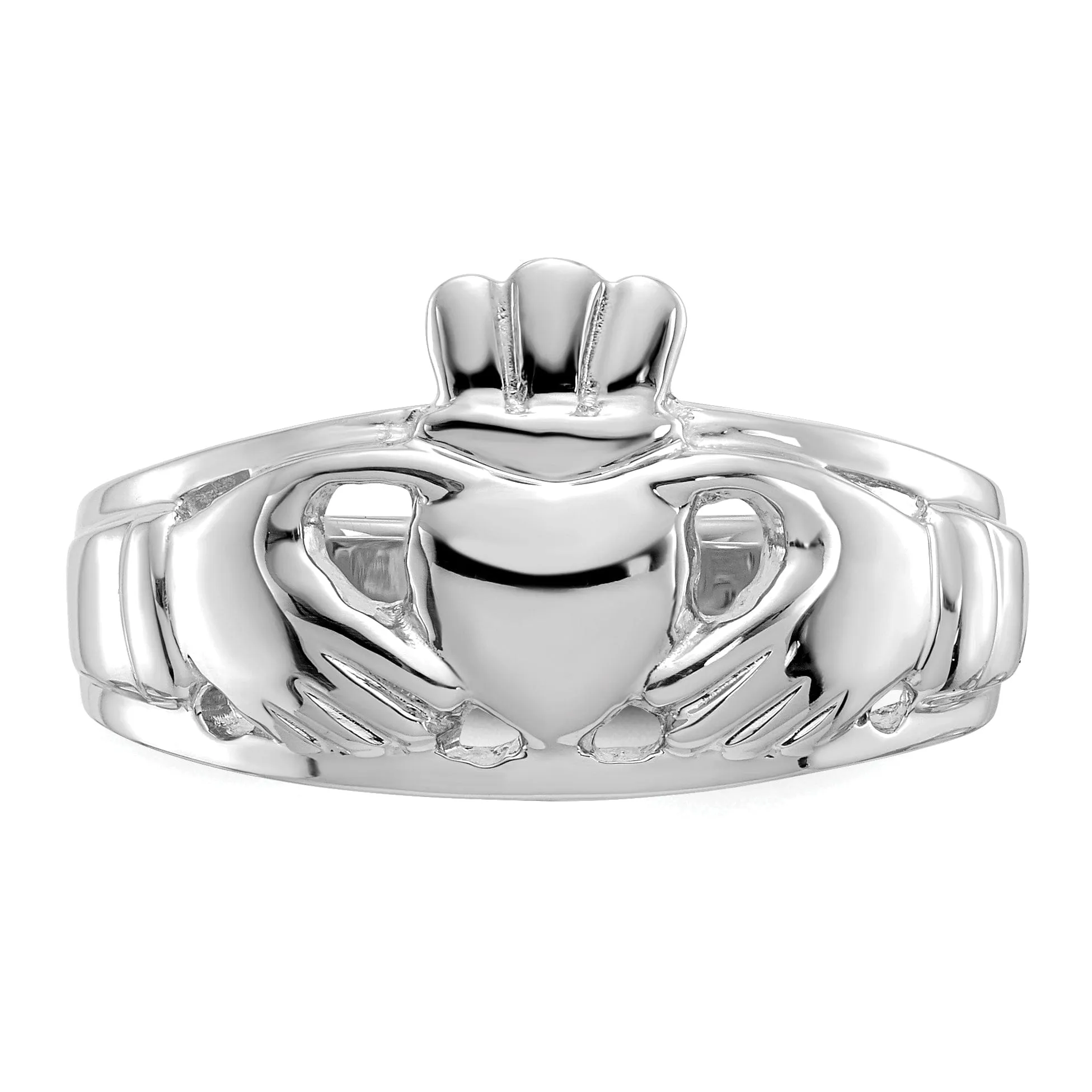 Ladies 14kt white gold claddagh ring