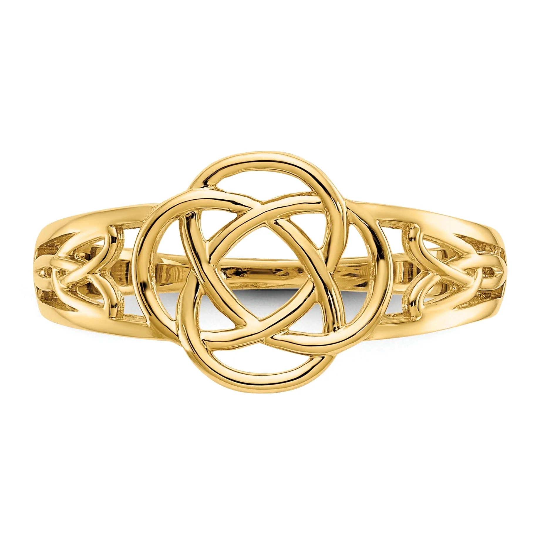 Ladies celtic knot 14kt yellow gold ring