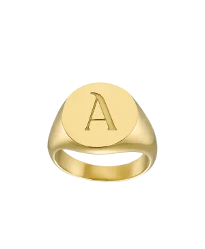 Letter Signet Ring 18ct Gold Vermeil