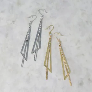 Long Open Triangle Earrings