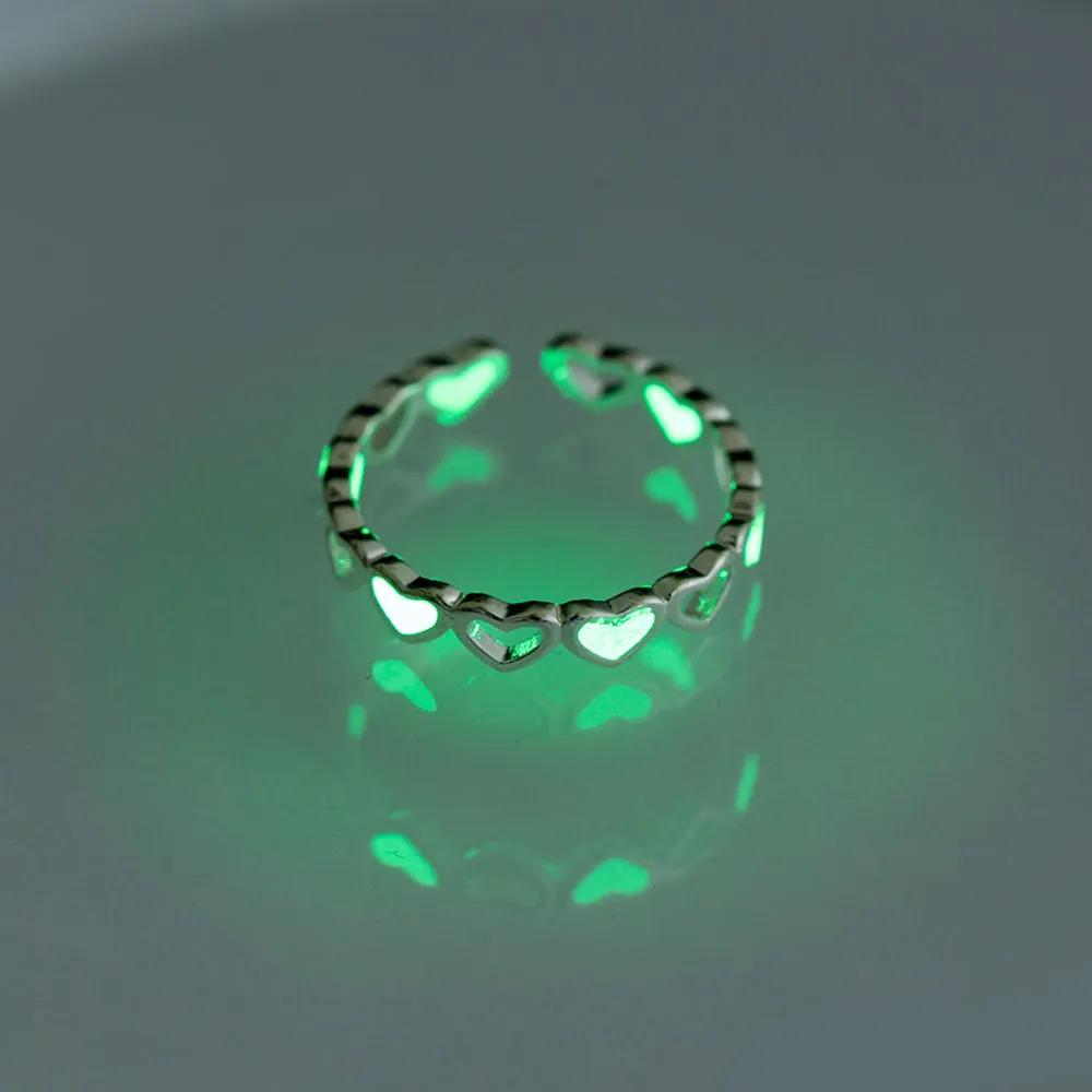 Luminous Heart Ring Adjustable Ring