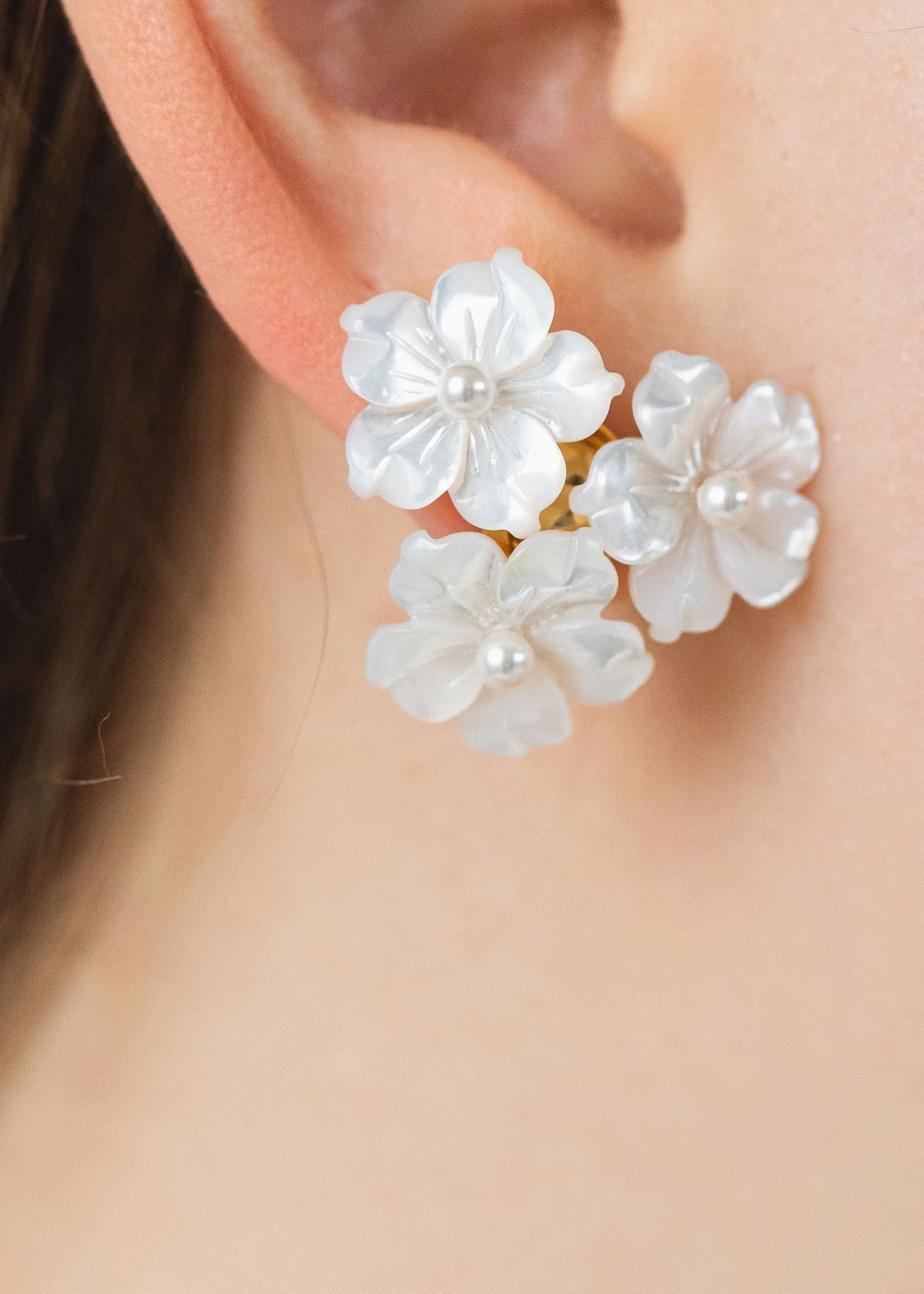 Marti Stud Earrings -- Mother of Pearl