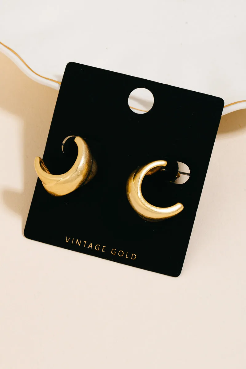 Matte Gold Small Hoop Earrings