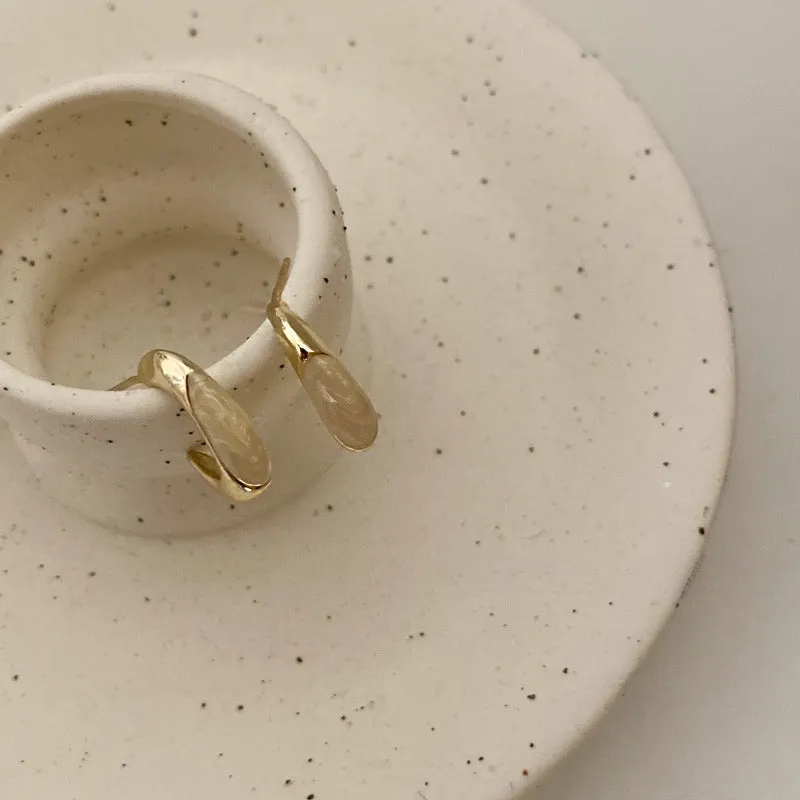 Minimalist Teardrop Gold Hoop Earrings -jlt11795