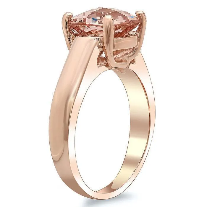 Morganite Trellis Solitaire Ring