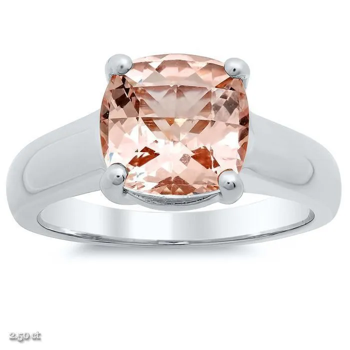 Morganite Trellis Solitaire Ring