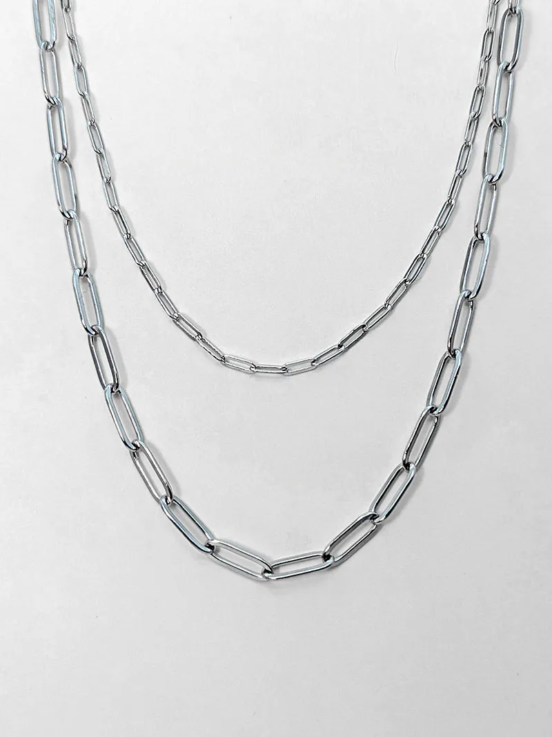 Nuance Silver Paperclip Necklace