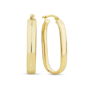 Oval Hoop Earrings in 9ct Yellow Gold