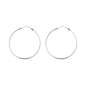 Oversized Thin Hoop Earrings in Silver