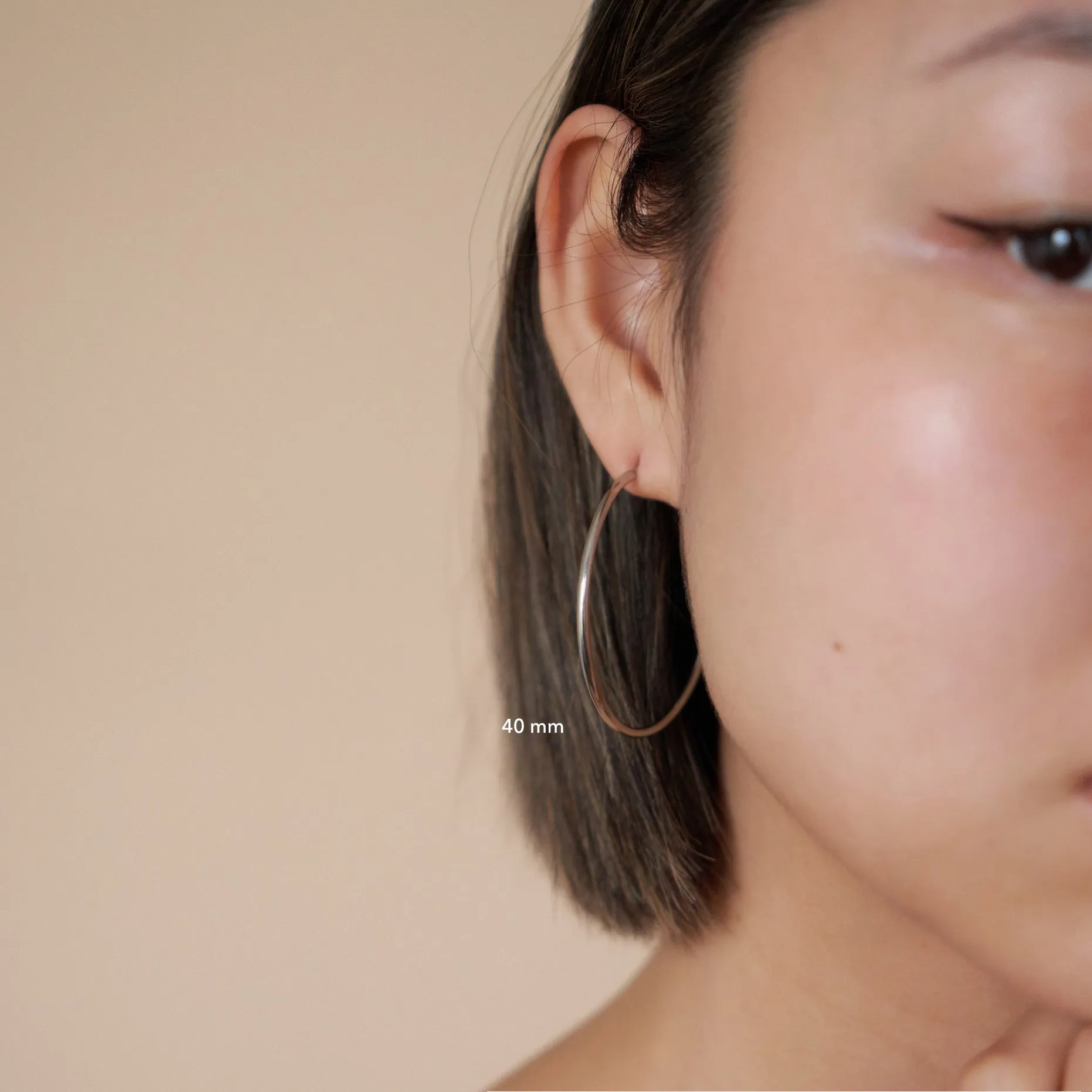 Oversized Thin Hoop Earrings in Silver