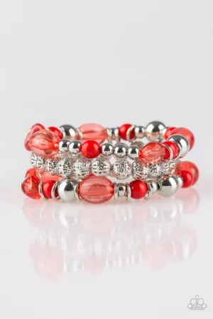 Paparazzi Bracelet ~ Malibu Marina - Red