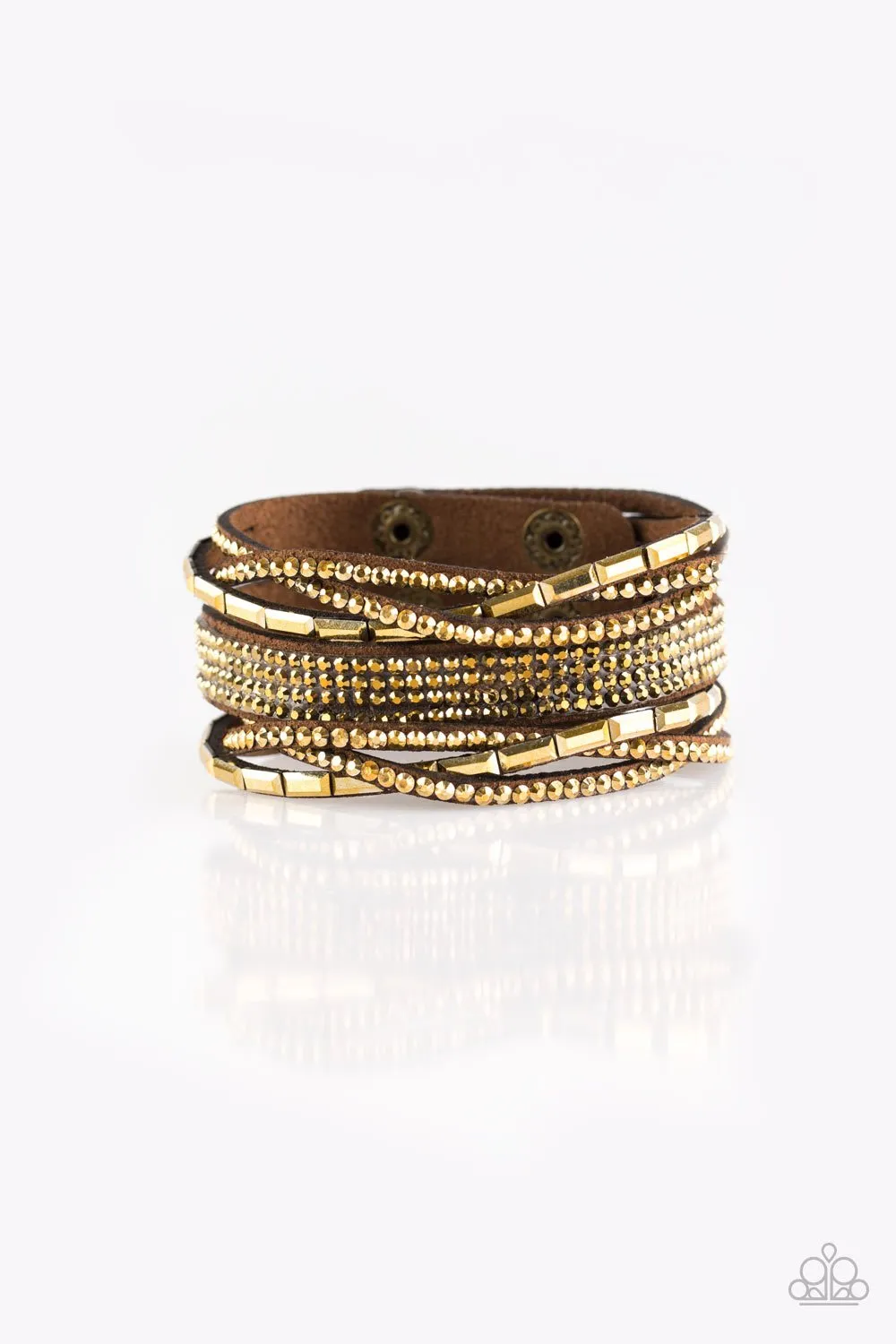 Paparazzi Bracelet ~ Tough Girl Glamour - Brass