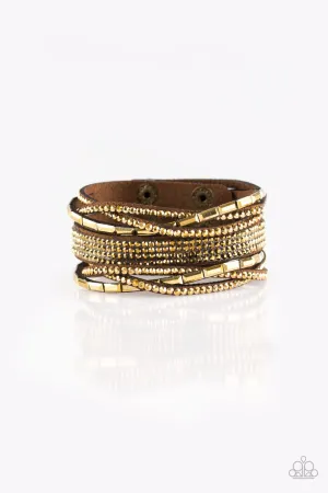 Paparazzi Bracelet ~ Tough Girl Glamour - Brass