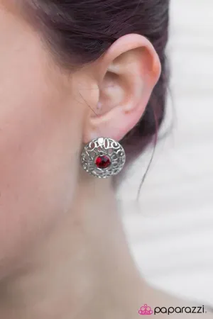 Paparazzi Earring ~ Be Fabulous - Red