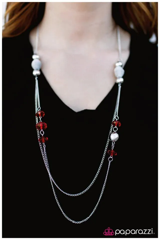 Paparazzi Necklace ~ Pinch Me, Im Dreaming! - Red