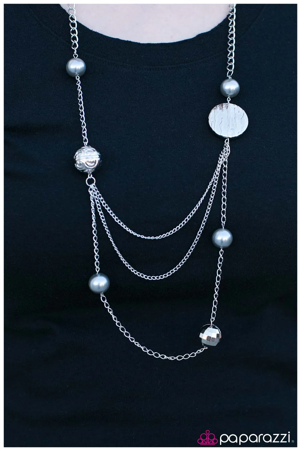 Paparazzi Necklace ~ Ripple of Excitement  - Silver