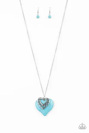 Paparazzi Necklace ~ Southern Heart - Blue