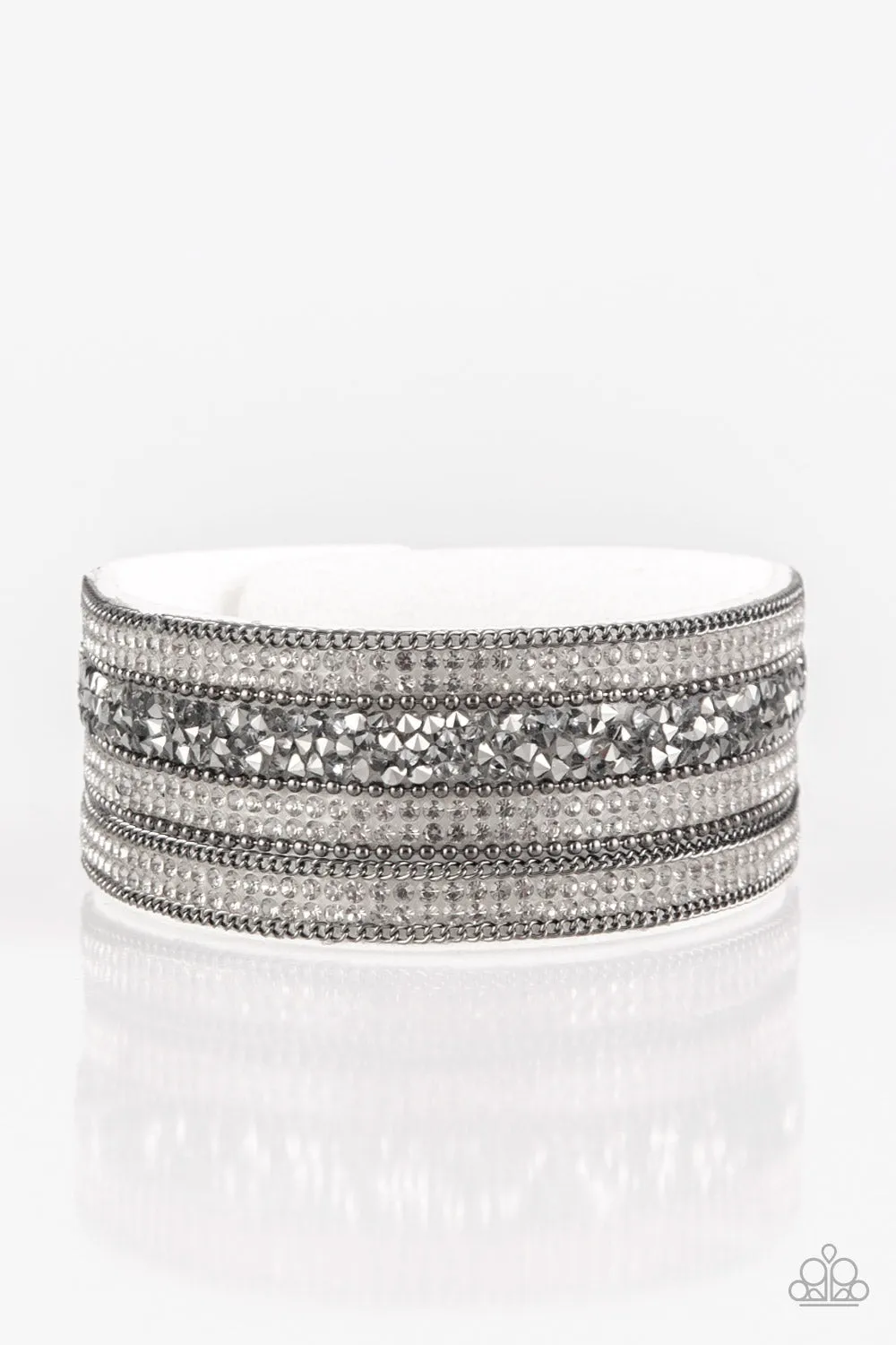 Paparazzi Really Rock Band White Wrap Bracelet