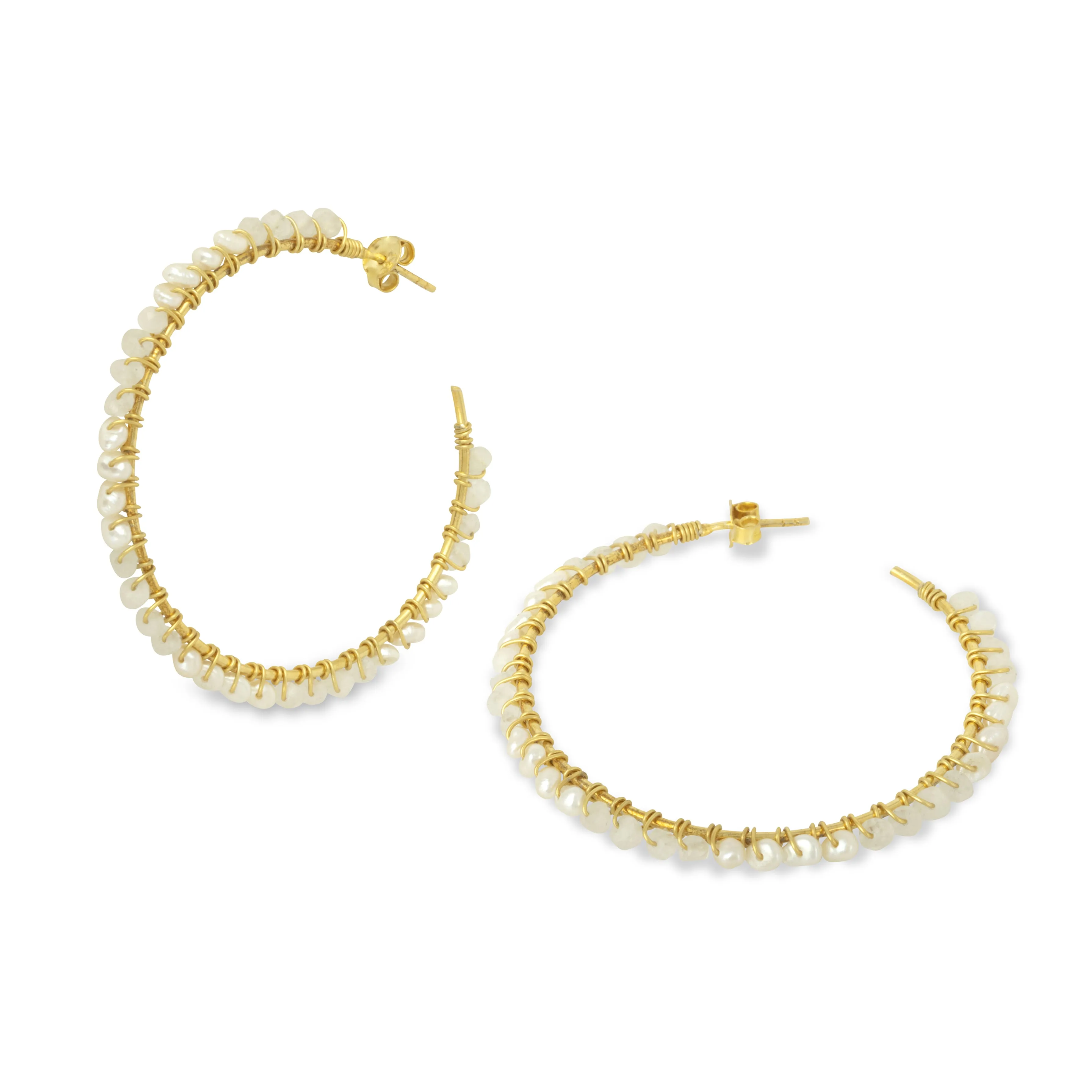 Parker Hoop Earrings White