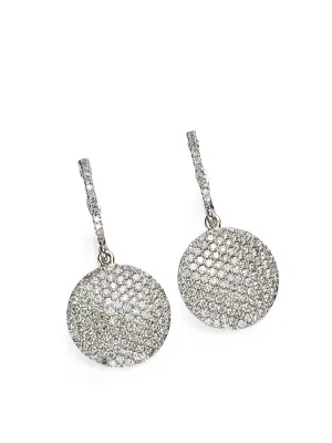 Pavé Diamond Disc Earrings