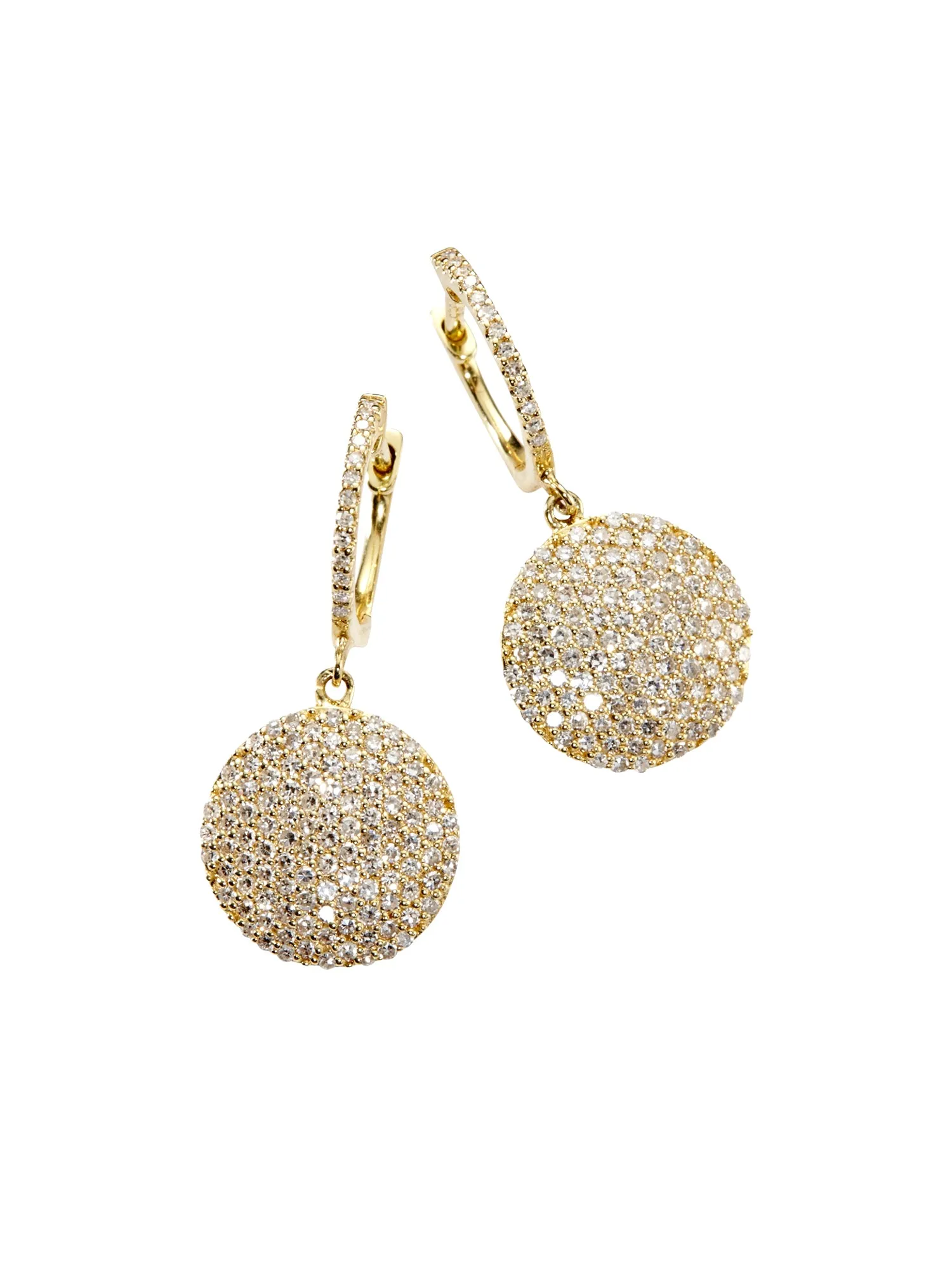 Pavé Diamond Disc Earrings