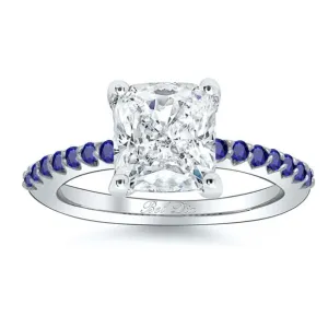 Pave Sapphire Accented Engagement Ring