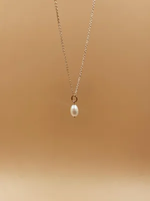 Pearl Egg Sterling Silver Necklace