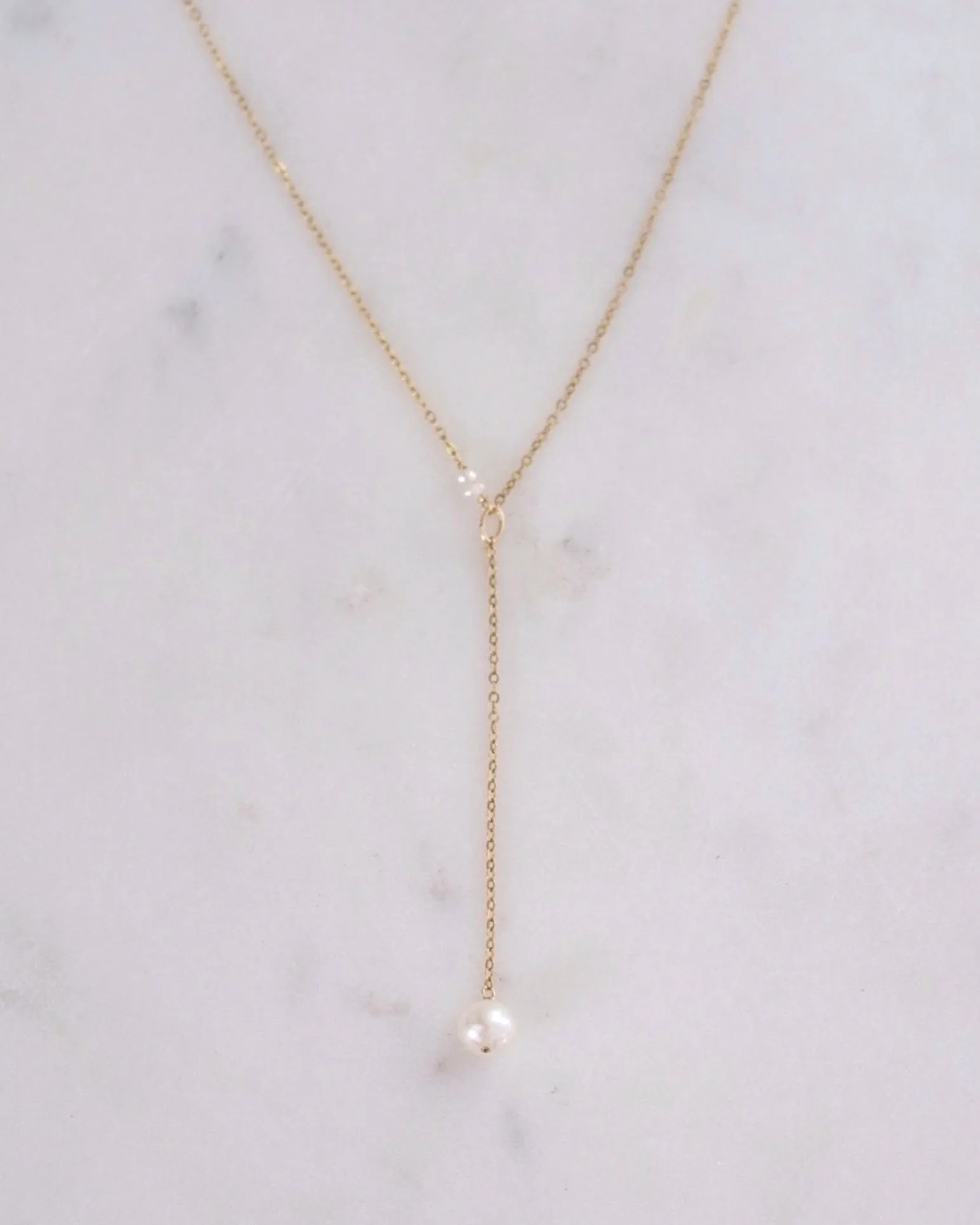 Pearl Y Necklace