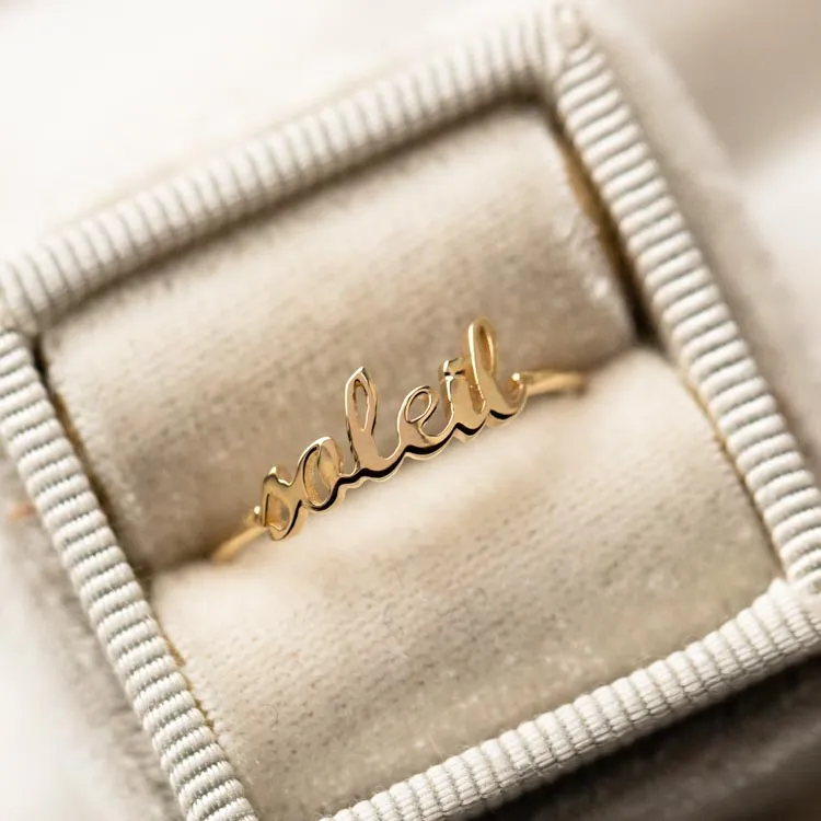 "Say My Name" 14K Custom Cursive Letter Ring