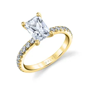 Radiant Cut Classic Engagement Ring - Vanessa 18k Gold Yellow