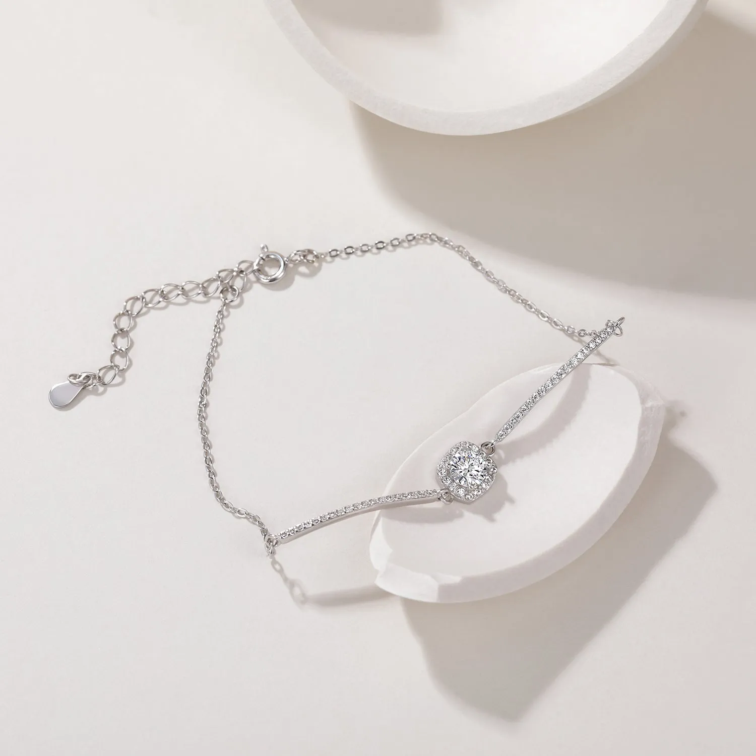 Radiant Cut Moissanite Adjustable Bracelet