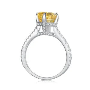 Radiant Cut Yellow Ring