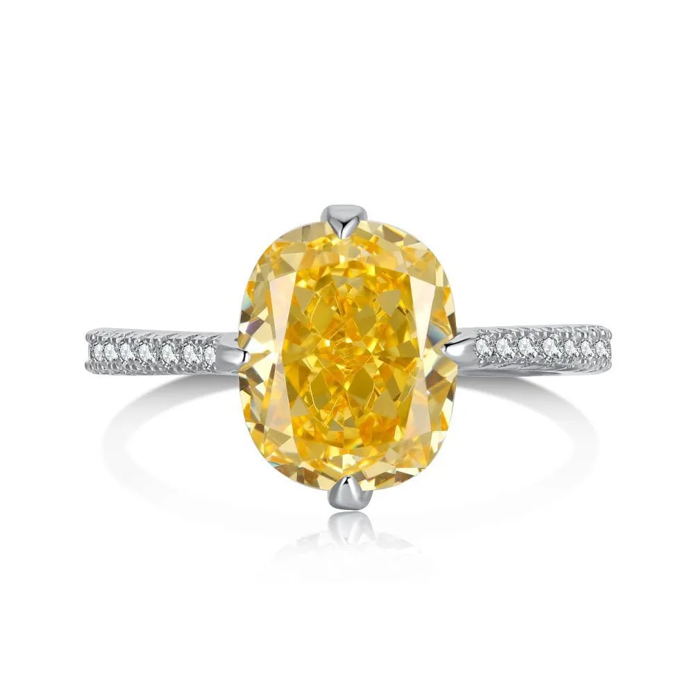 Radiant Cut Yellow Ring