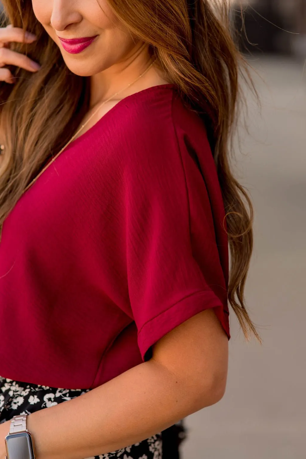 Relaxed V-Neck Blouse