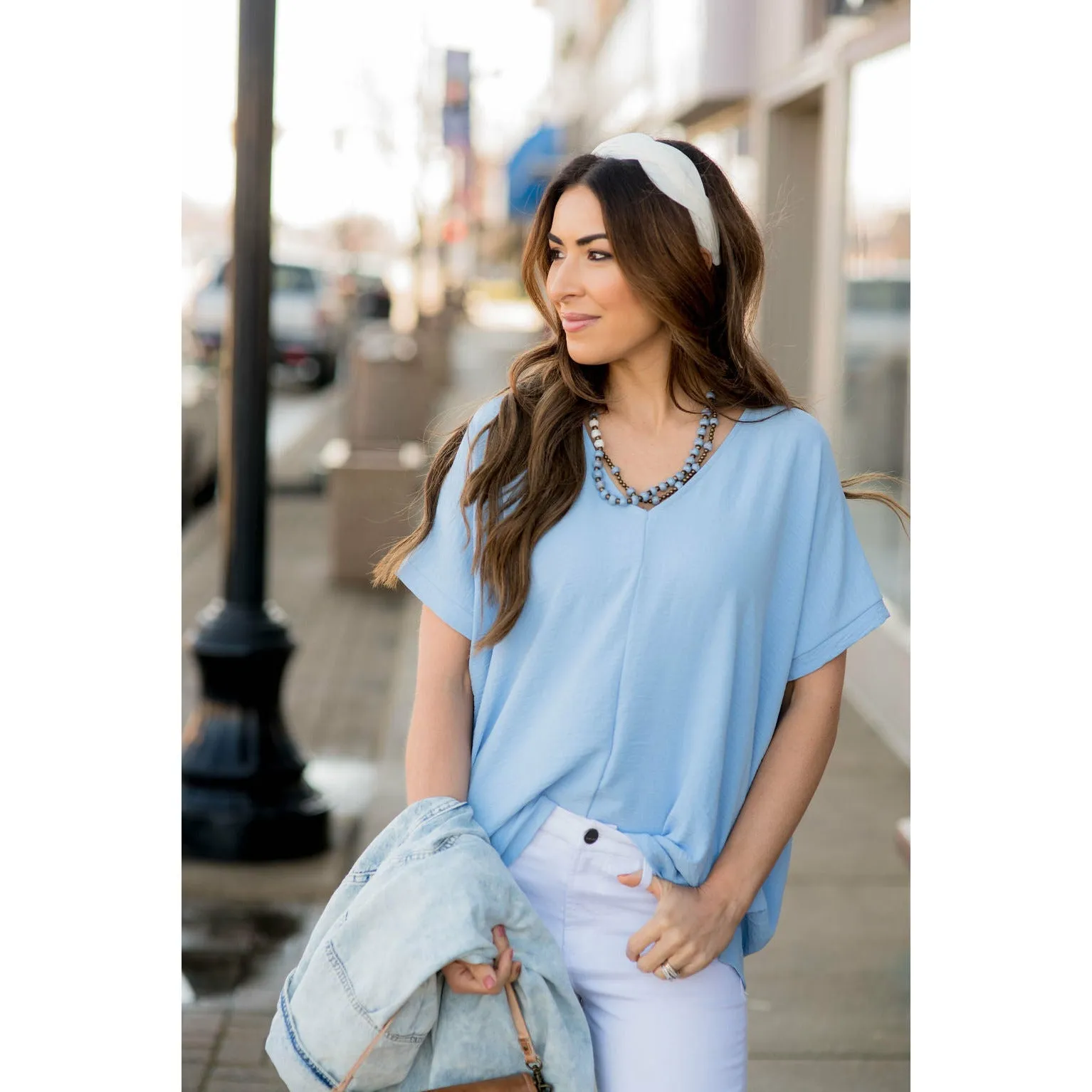 Relaxed V-Neck Blouse