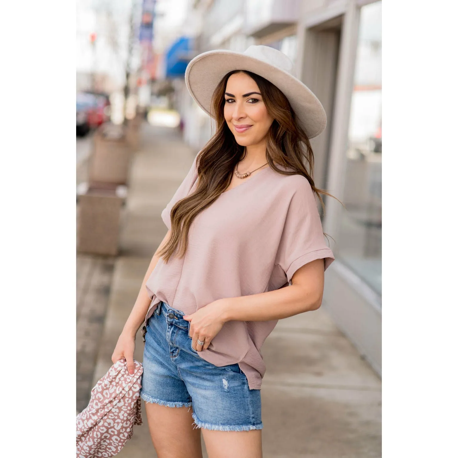 Relaxed V-Neck Blouse